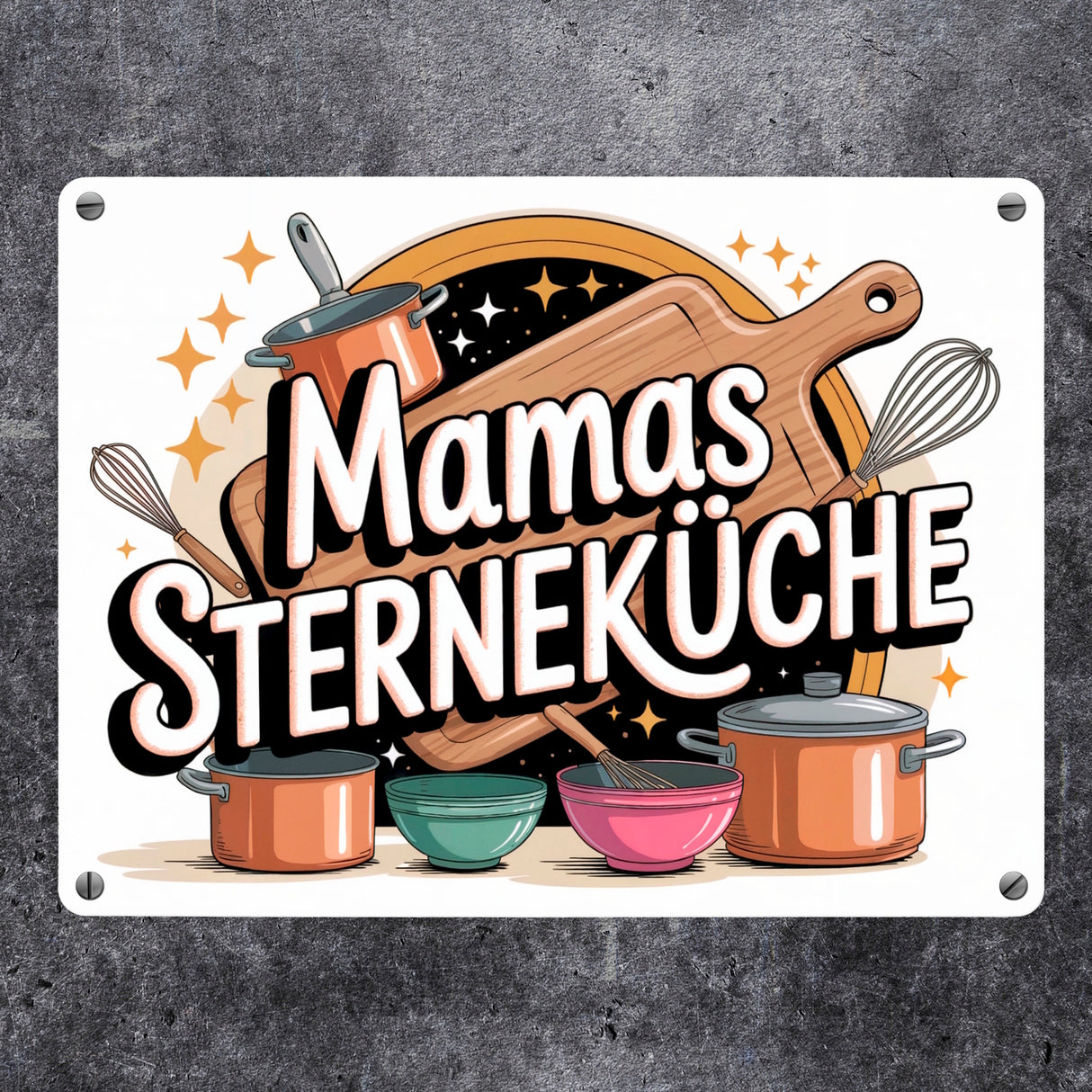 Mamas Sterneküche Metallschild in 15x20 cm
