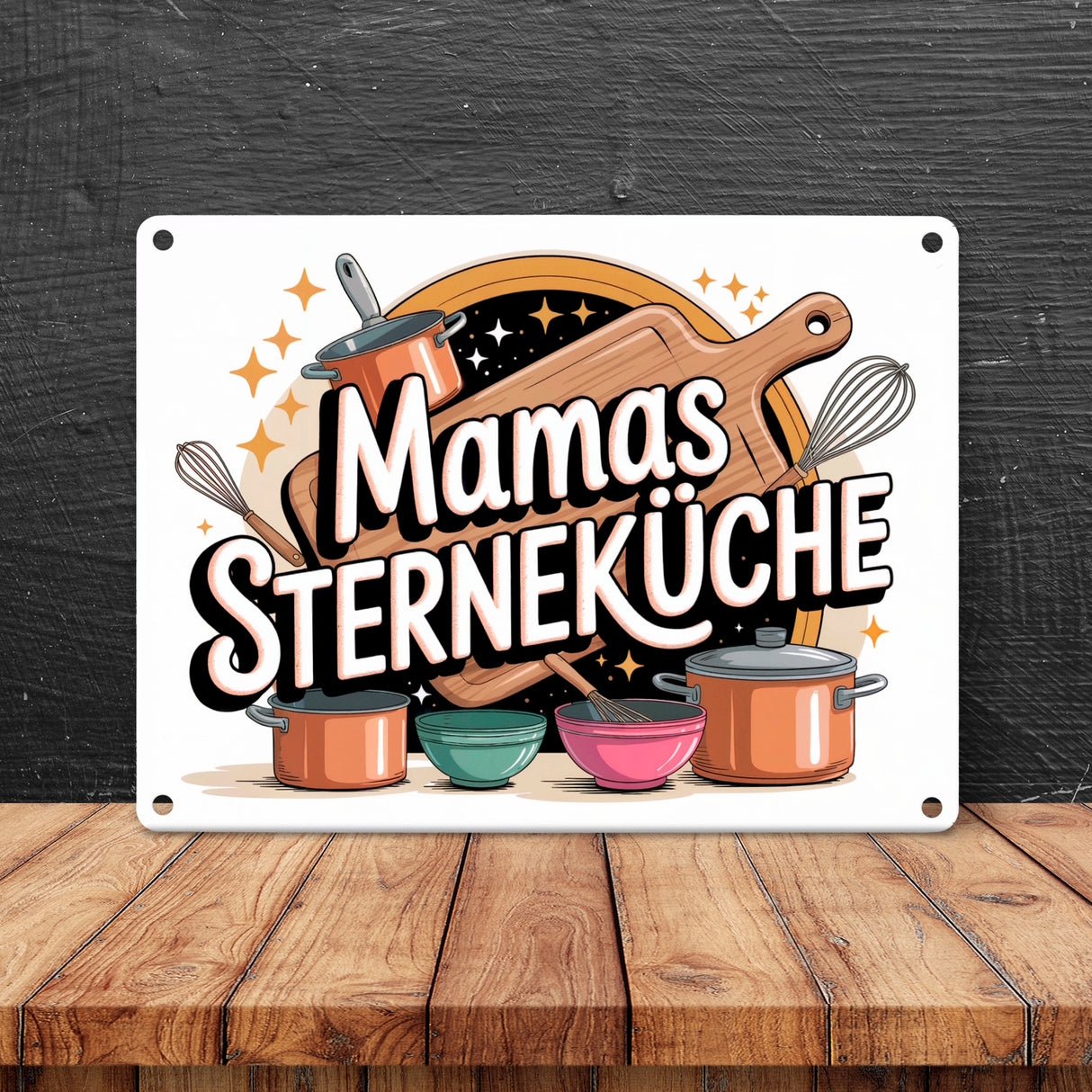 Mamas Sterneküche Metallschild in 15x20 cm