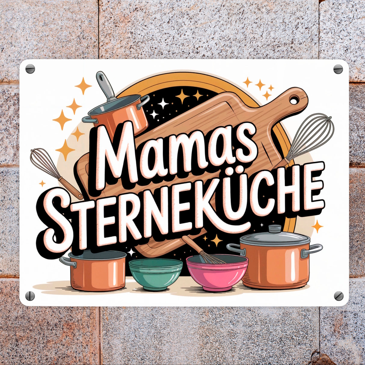 Mamas Sterneküche Metallschild in 15x20 cm