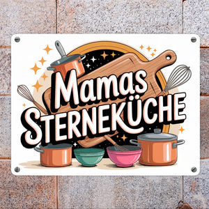 Mamas Sterneküche Metallschild in 15x20 cm
