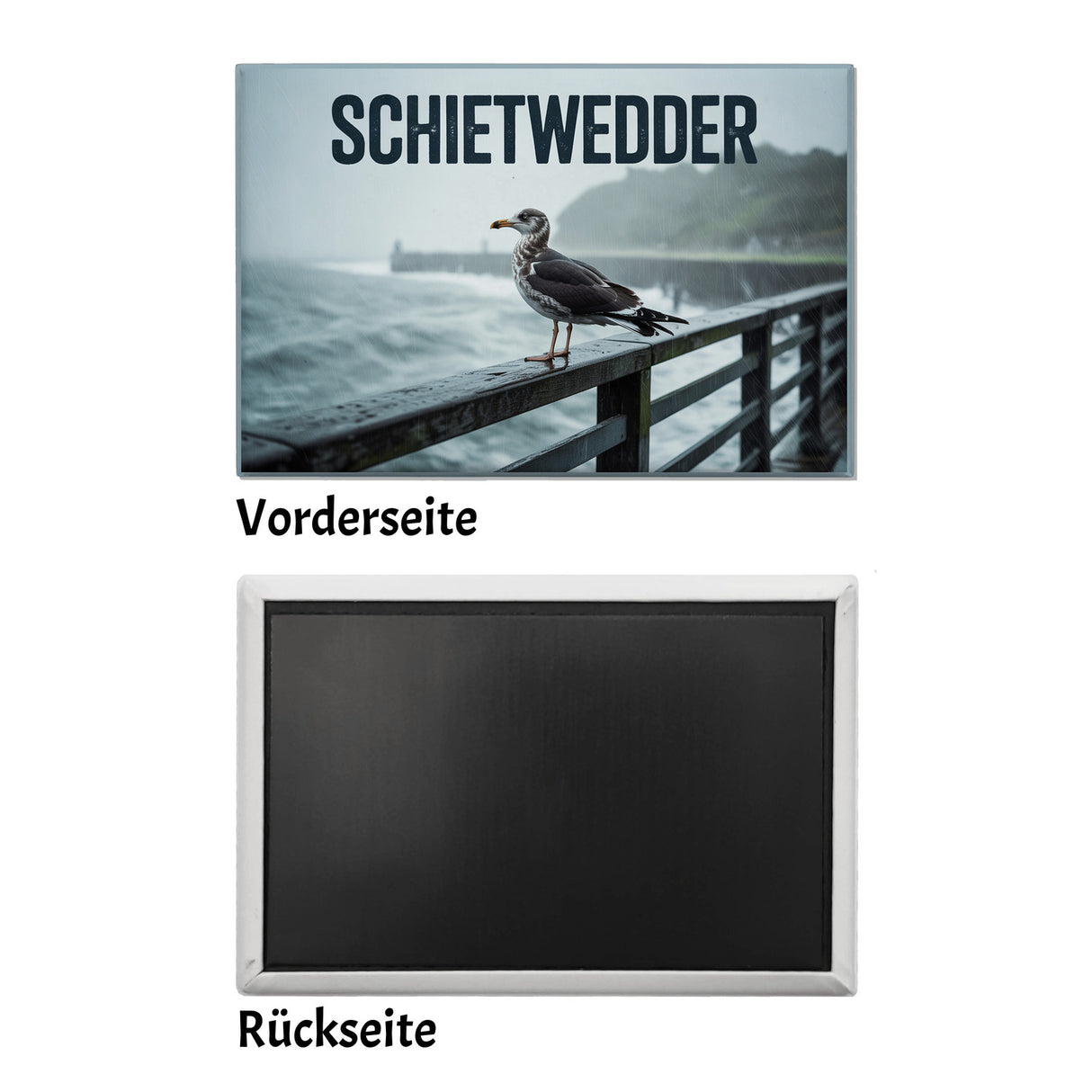 Möwe im Regen Schietwedder Souvenir Souvenir Magnet