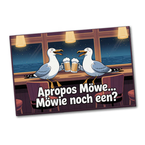 Apropos Möwe... Möwie noch een? Souvenir Souvenir Magnet - mit betrunkenen Möwen