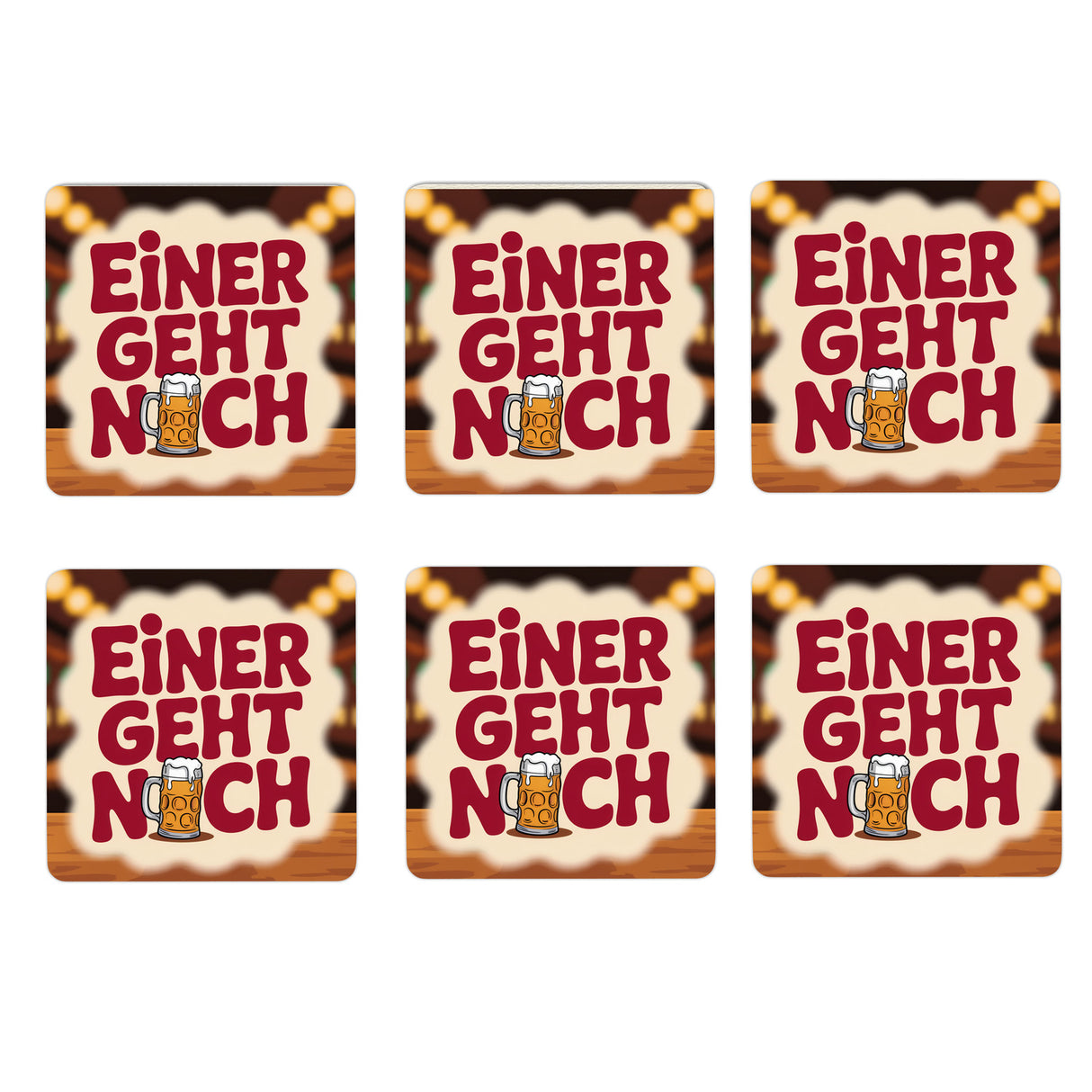 Einer geht noch 6er Set Untersetzer aus Holz