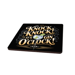 Knock Knock! It's Gin o'clock! 6er Set Untersetzer aus Holz