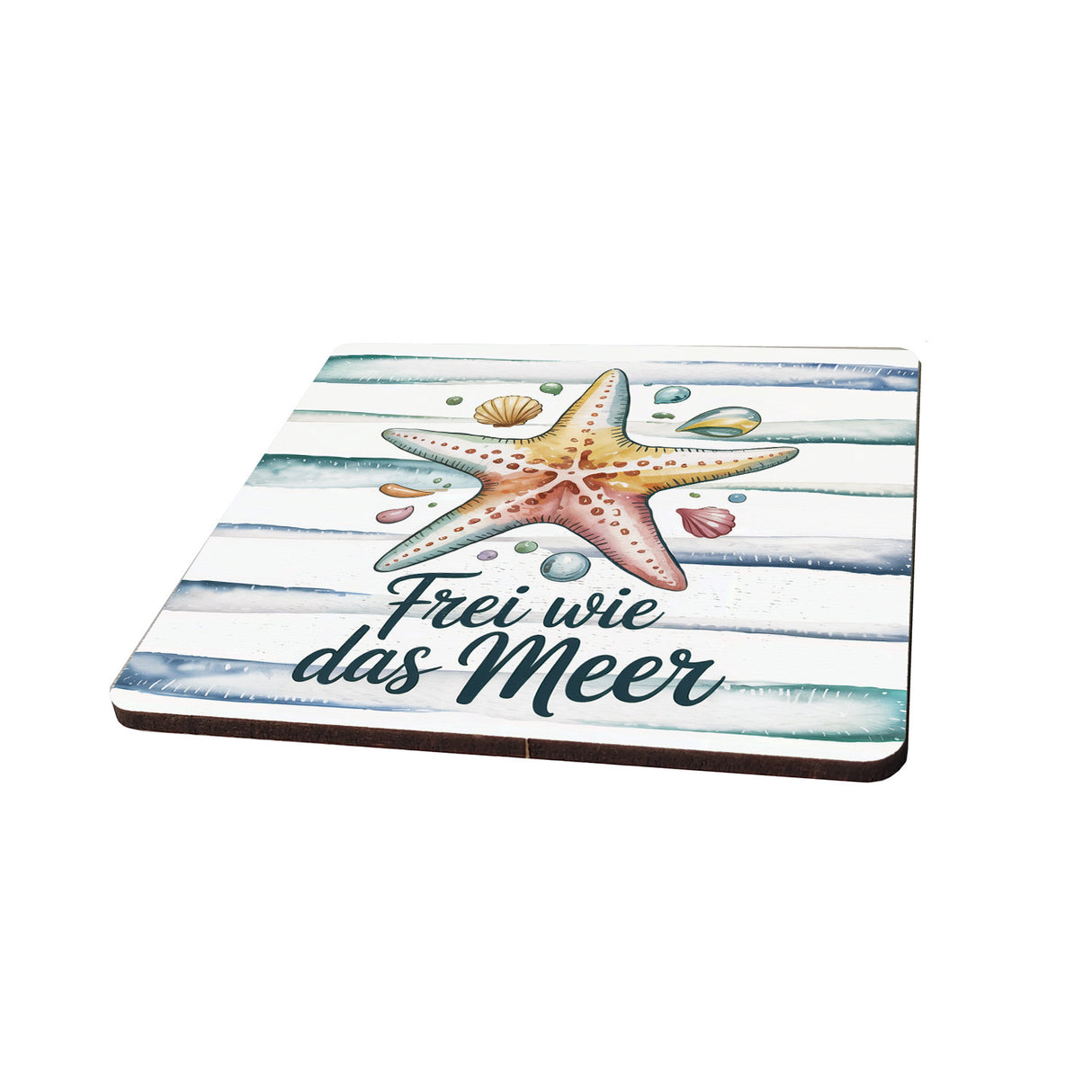 Seestern Meer 6er Set Untersetzer aus Holz - Frei wie das Meer