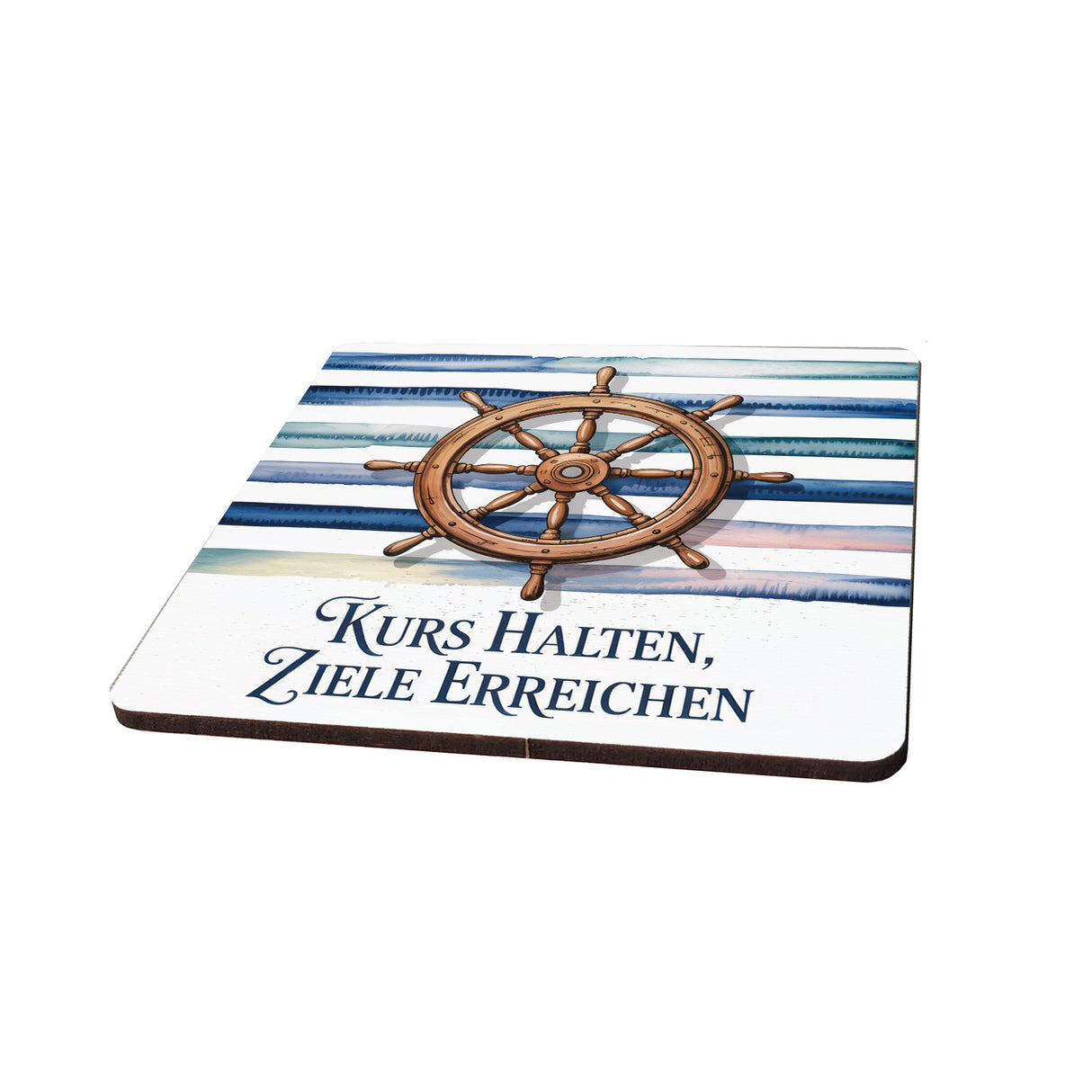 Steuerrad 6er Set Untersetzer aus Holz - Kurs halten, Ziele erreichen
