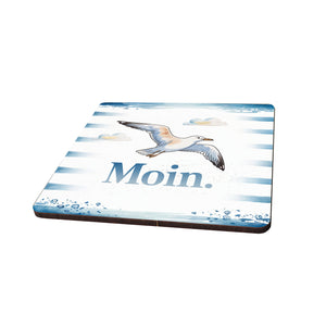 Möwe 6er Set Untersetzer aus Holz - Moin.