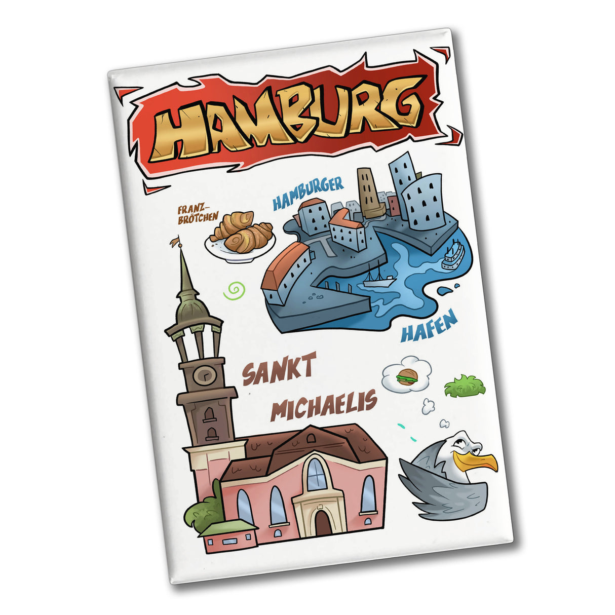 Hamburg Pop Art Comic Souvenir Souvenir Magnet Hafen