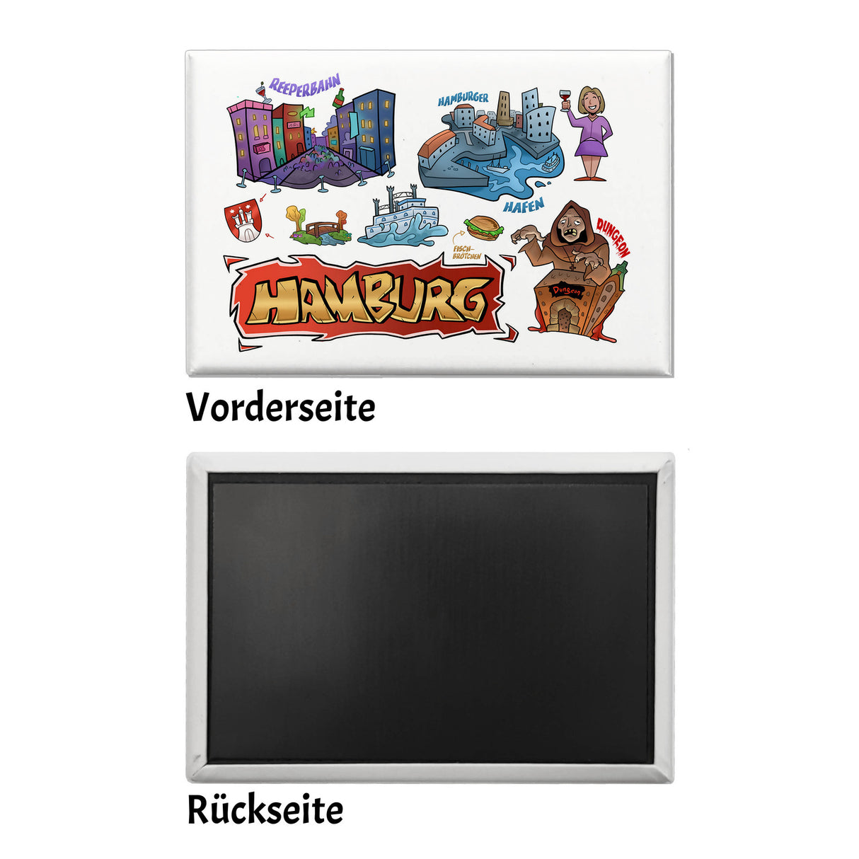 Hamburg Pop Art Comic Souvenir Souvenir Magnet Reeperbahn