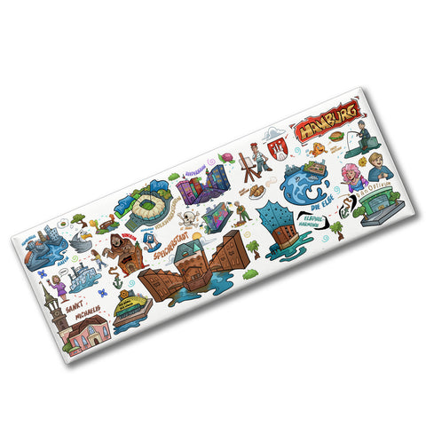 Hamburg Pop Art Comic Panorama Magnet