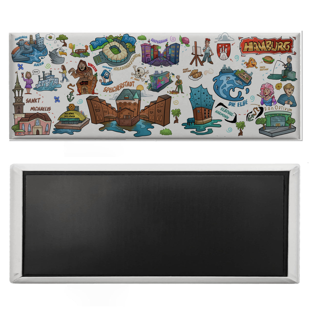 Hamburg Pop Art Comic Panorama Magnet