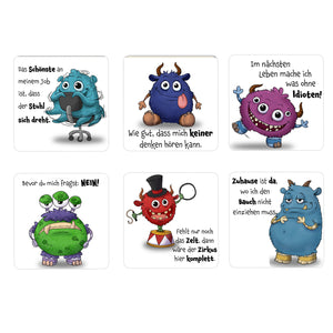 Comic-Monster freche Sprüche 6er Set Untersetzer aus Holz Vol.2