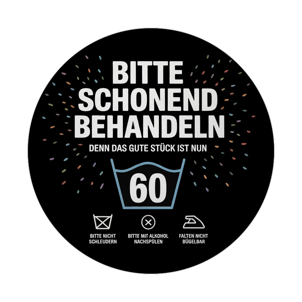 Wäschepflegeetikett Magnet bitte schonend behandeln wird 60
