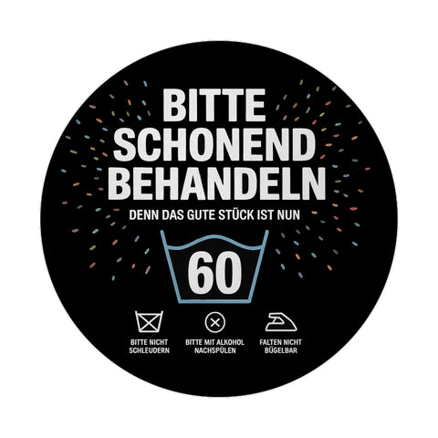 Wäschepflegeetikett Magnet bitte schonend behandeln wird 60
