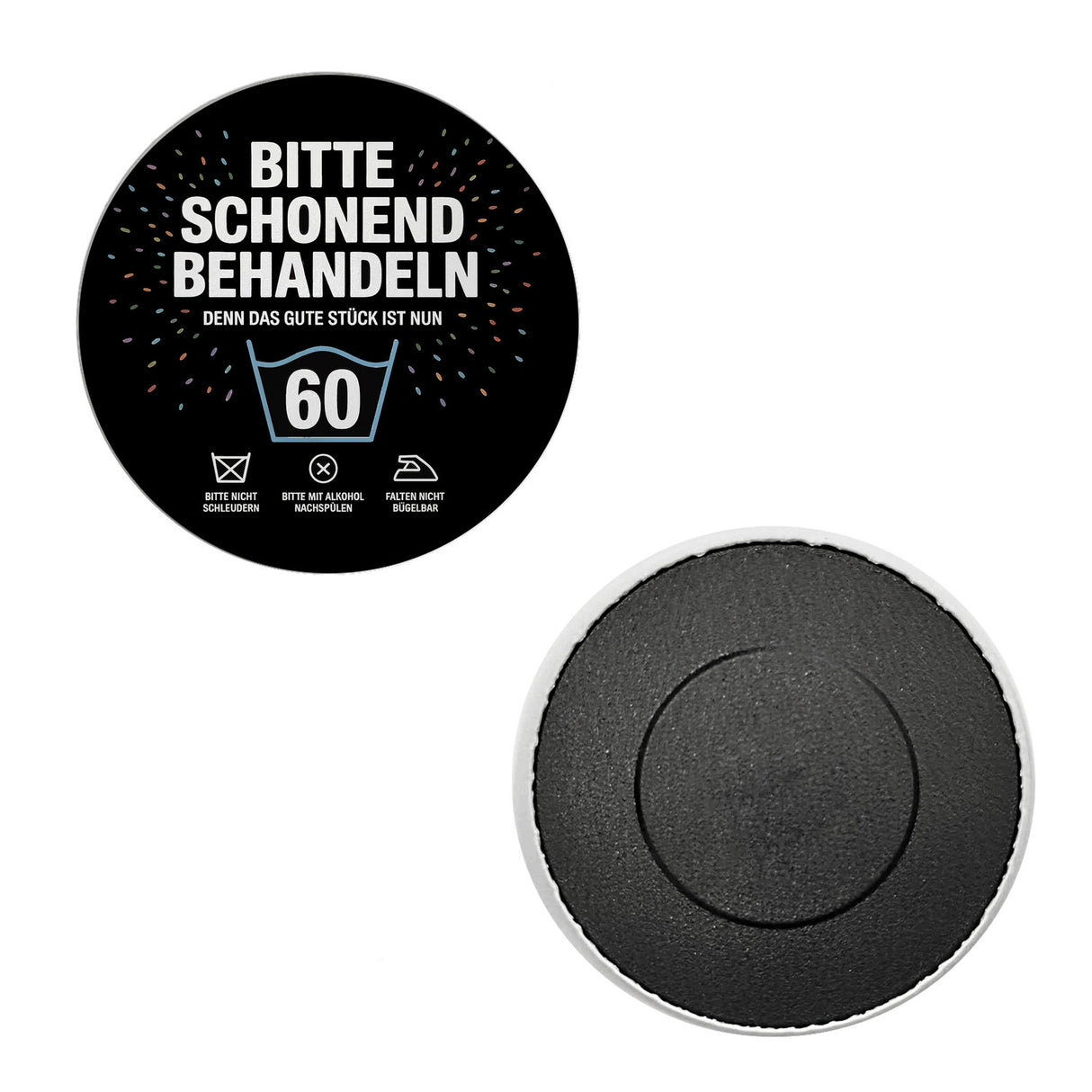 Wäschepflegeetikett Magnet bitte schonend behandeln wird 60