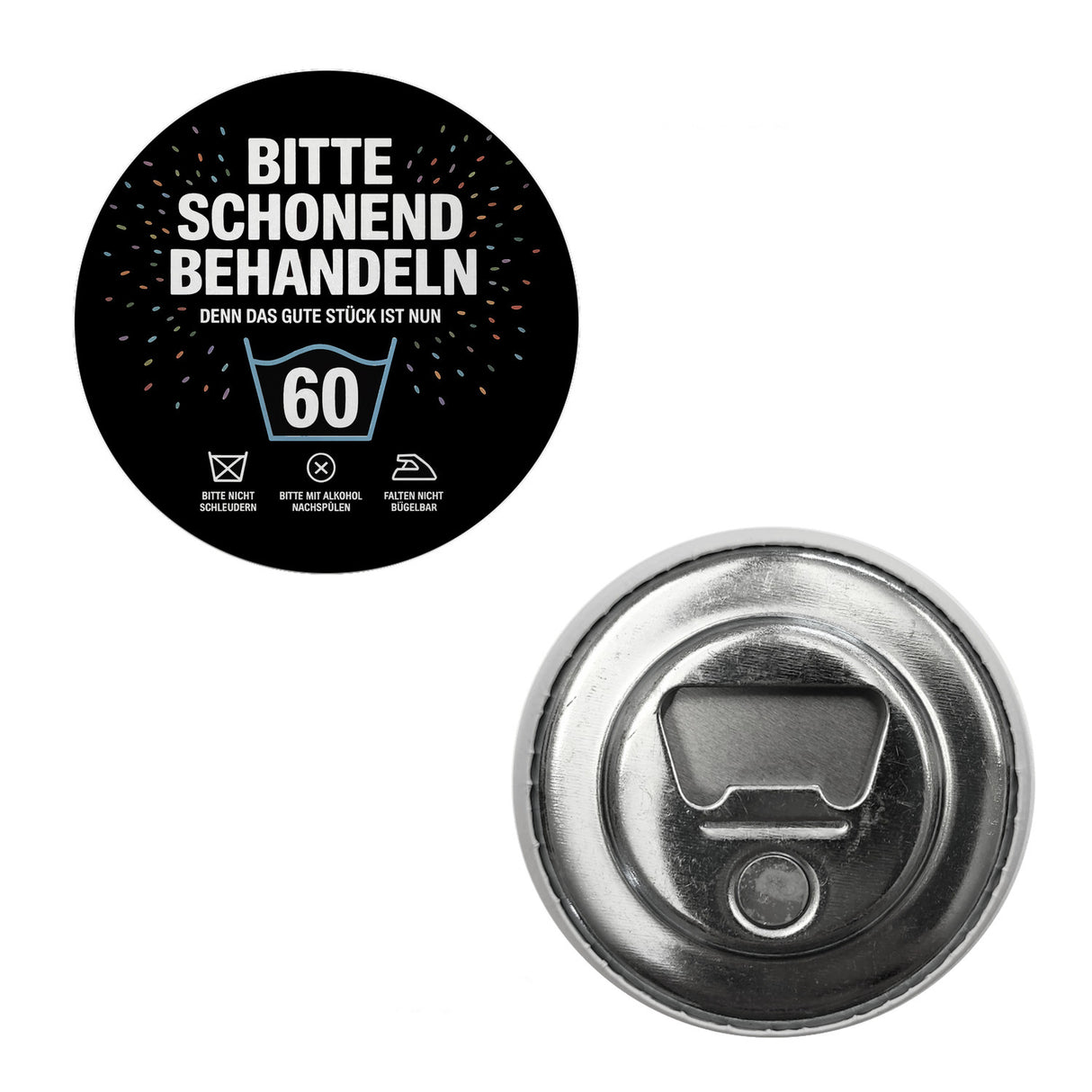 Wäschepflegeetikett Magnet bitte schonend behandeln wird 60