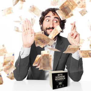Wäschepflegeetikett Spardose bitte schonend behandeln wird 60