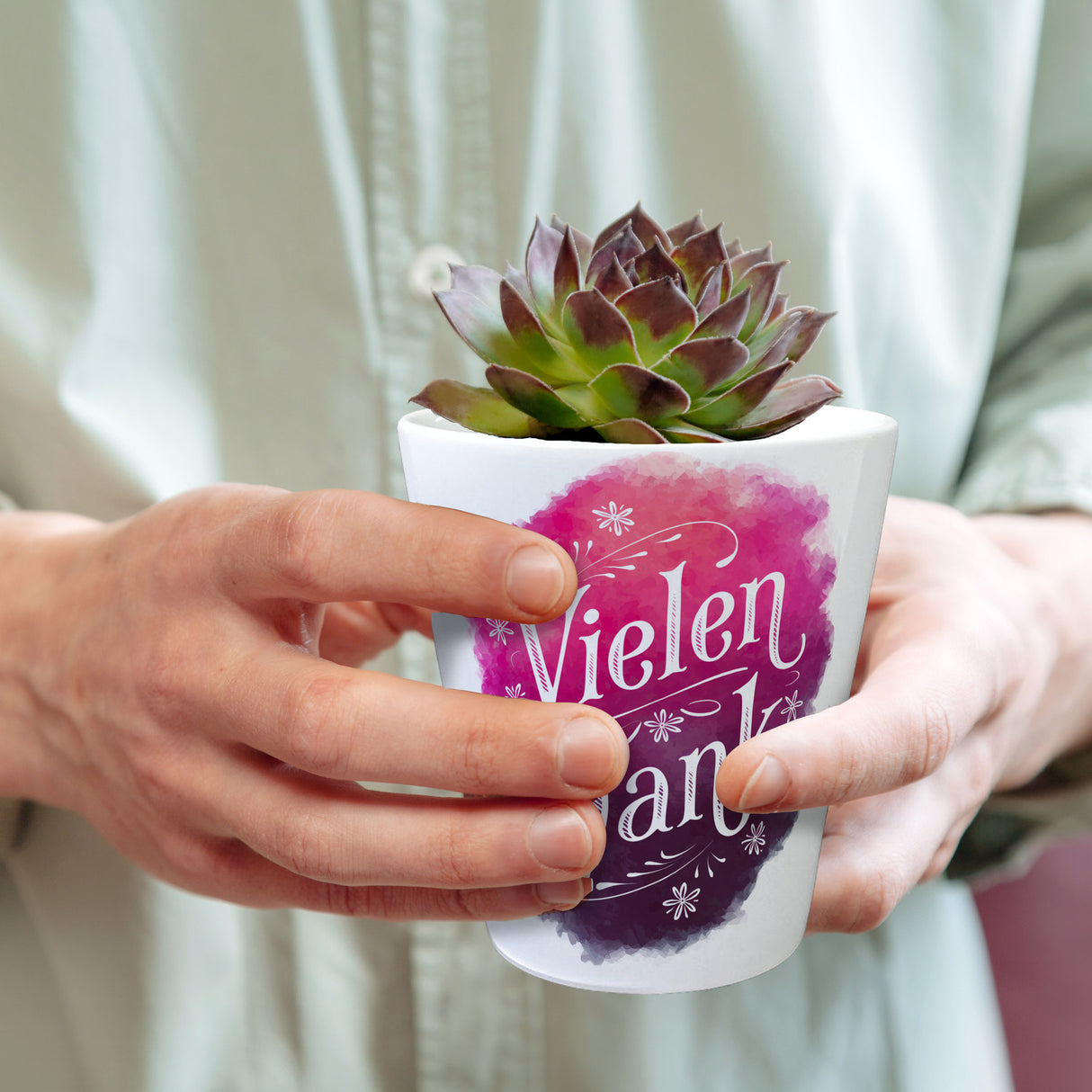 Vielen Dank Aquarelles Blumen Design Blumentopf