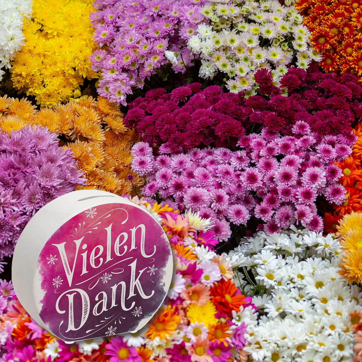 Vielen Dank Aquarelles Blumen Design Spardose