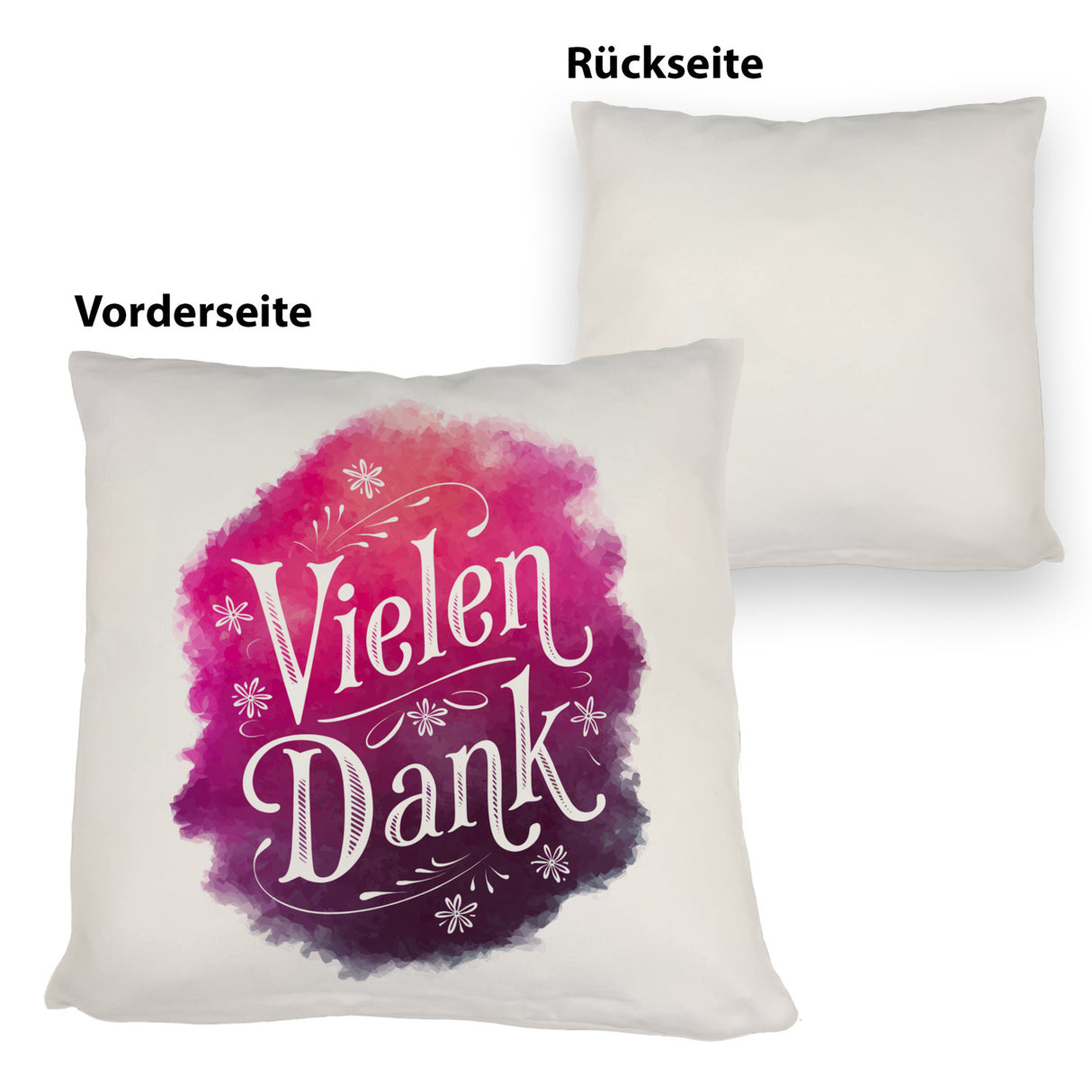 Vielen Dank Aquarelles Blumen Design Kissen