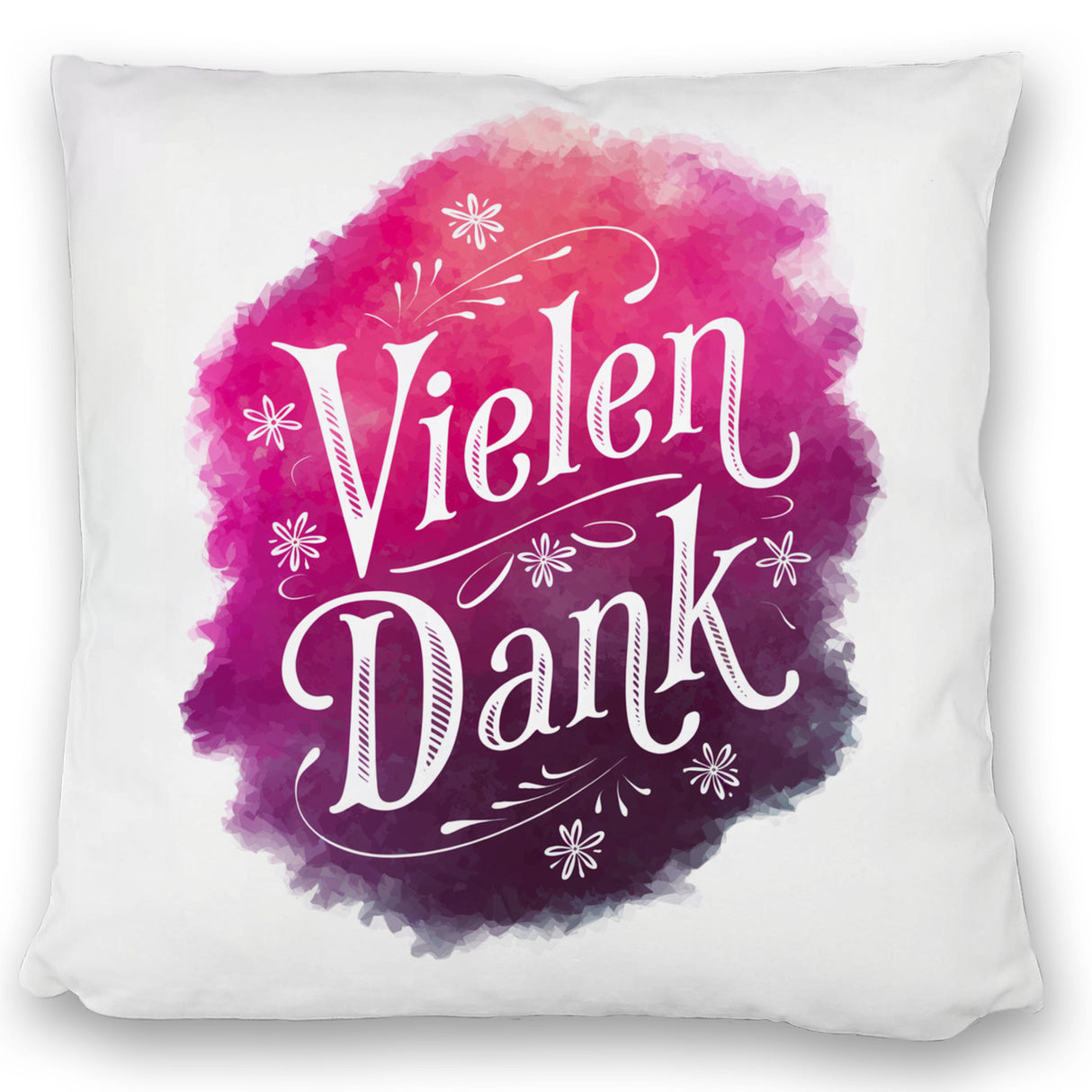 Vielen Dank Aquarelles Blumen Design Kissen