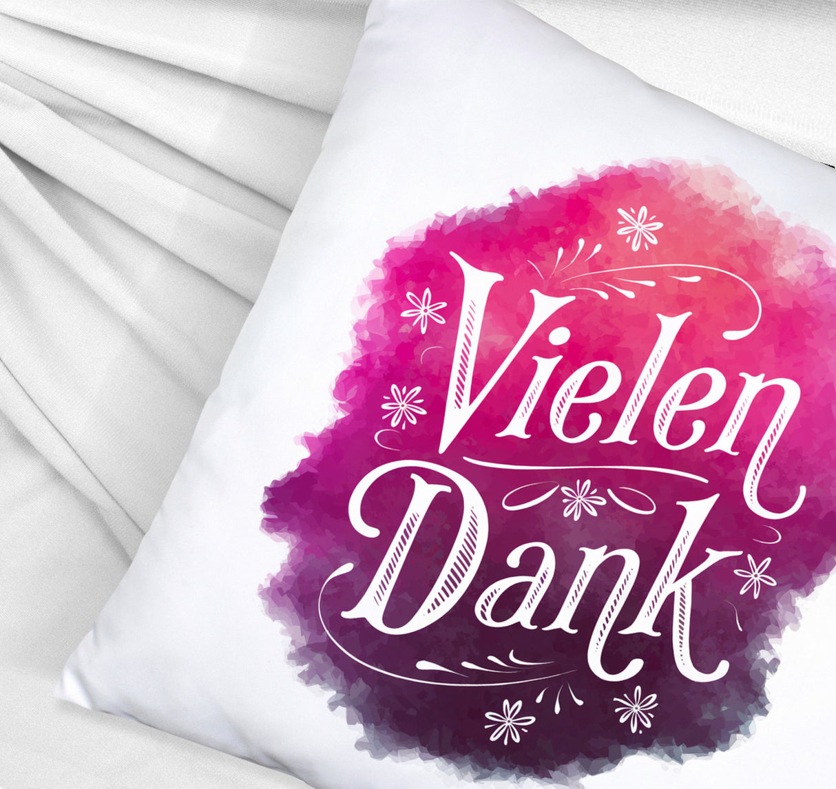Vielen Dank Aquarelles Blumen Design Kissen