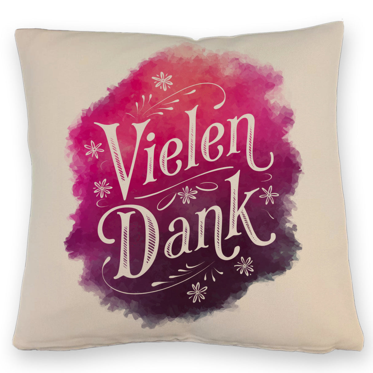 Vielen Dank Aquarelles Blumen Design Kissen