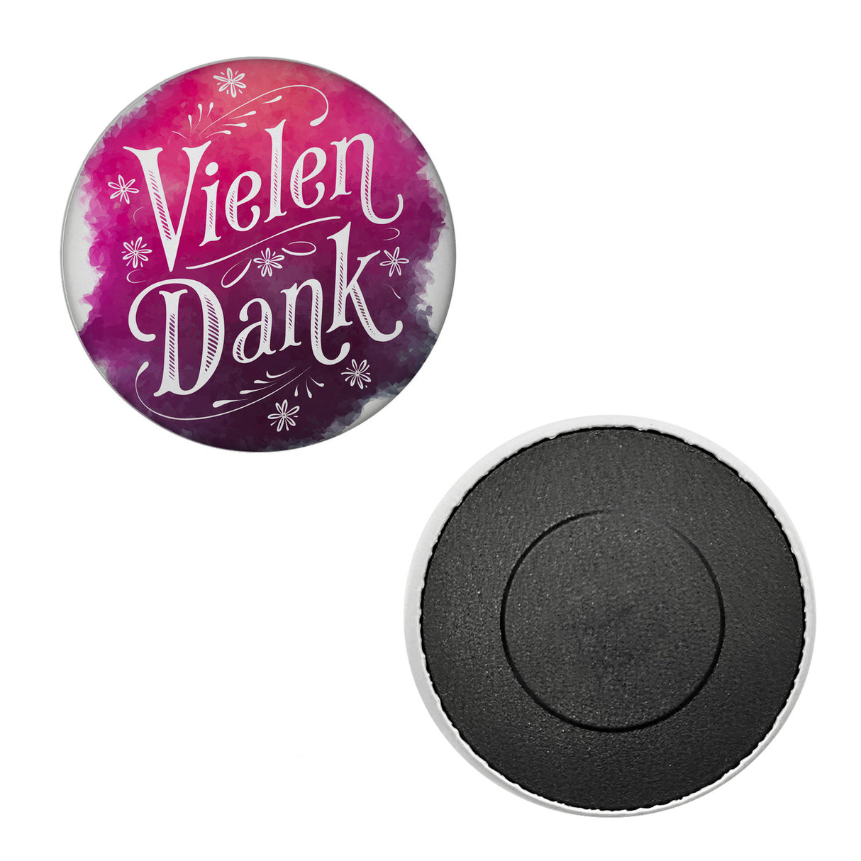 Vielen Dank Aquarelles Blumen Design Magnet