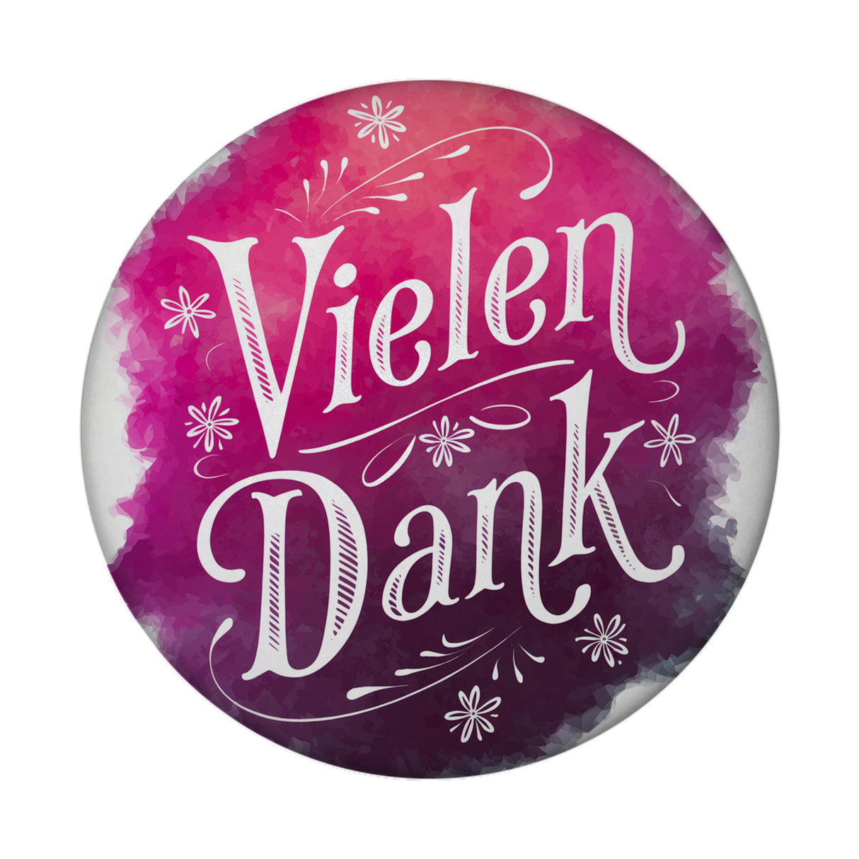 Vielen Dank Aquarelles Blumen Design Magnet