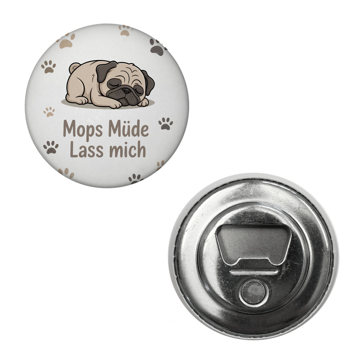 Cartoon Mops Magnet- Mops müde. Lass mich.