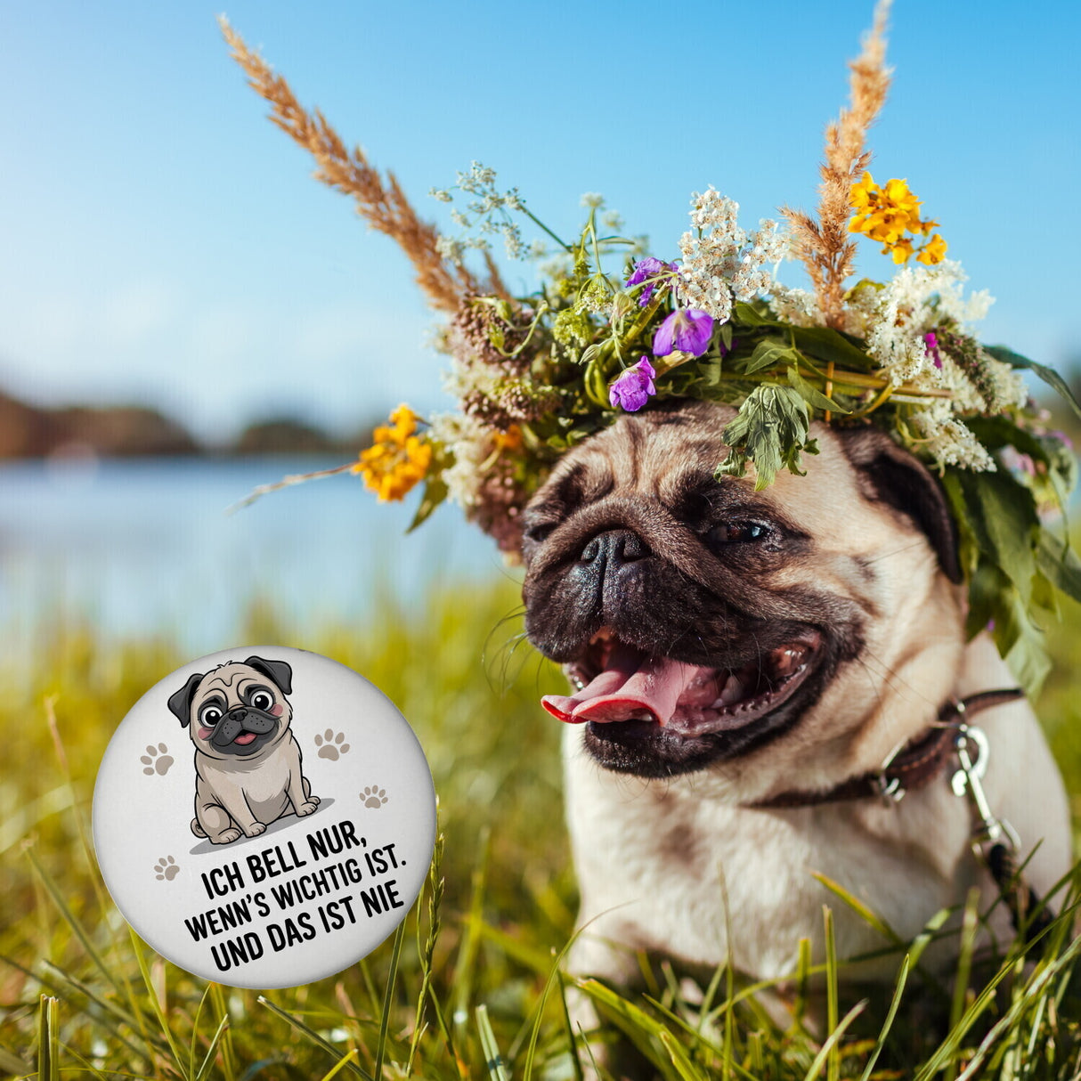 Ich bell nur Mops Magnet Mops Cartoon