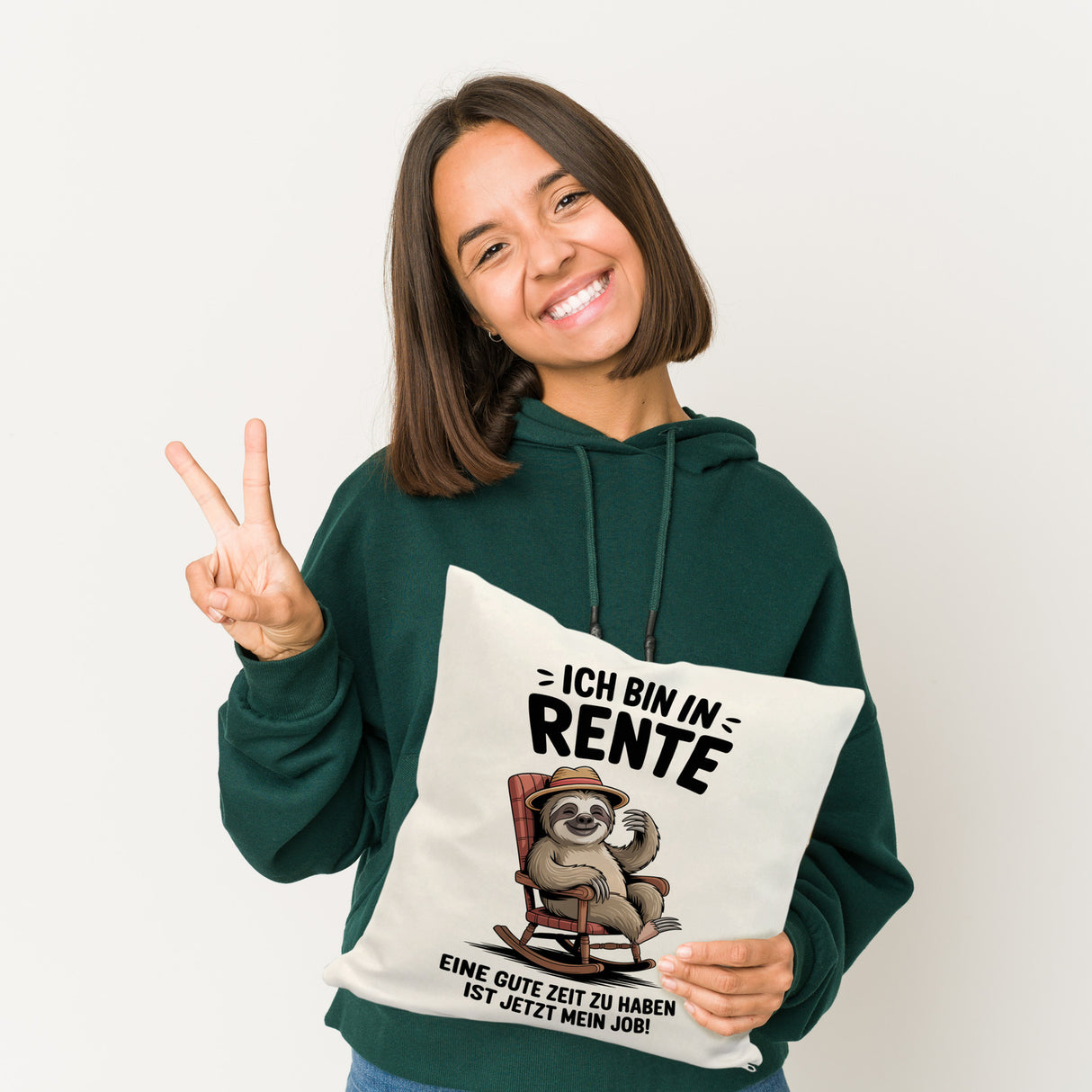 Faultier Ruhestand Kissen für Rentner