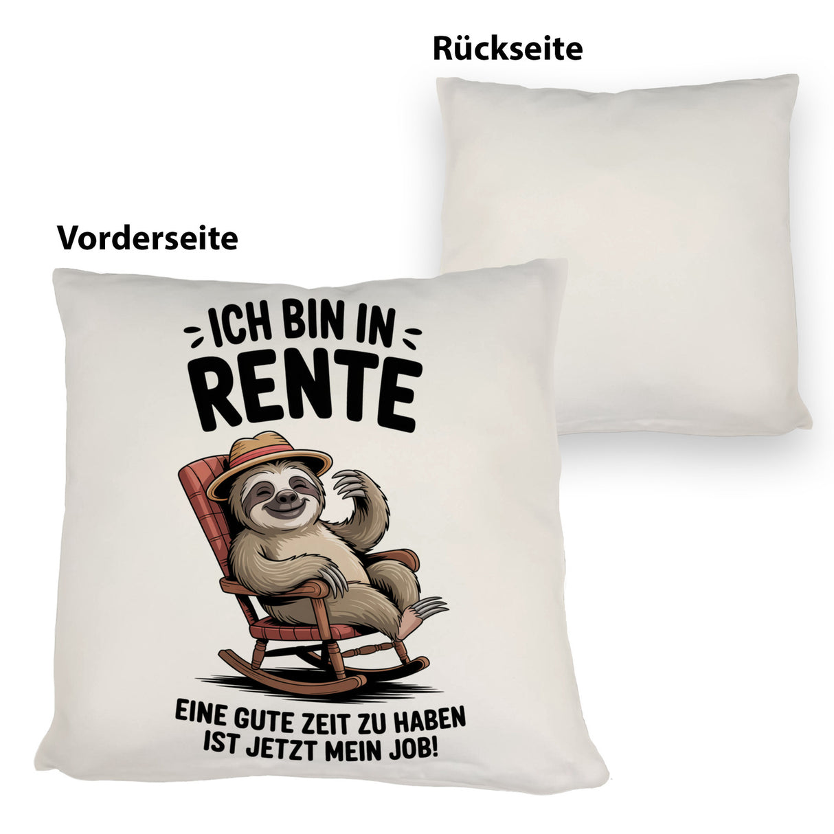 Faultier Ruhestand Kissen für Rentner