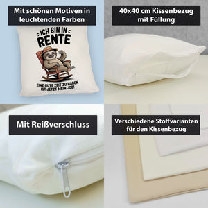 Faultier Ruhestand Kissen für Rentner