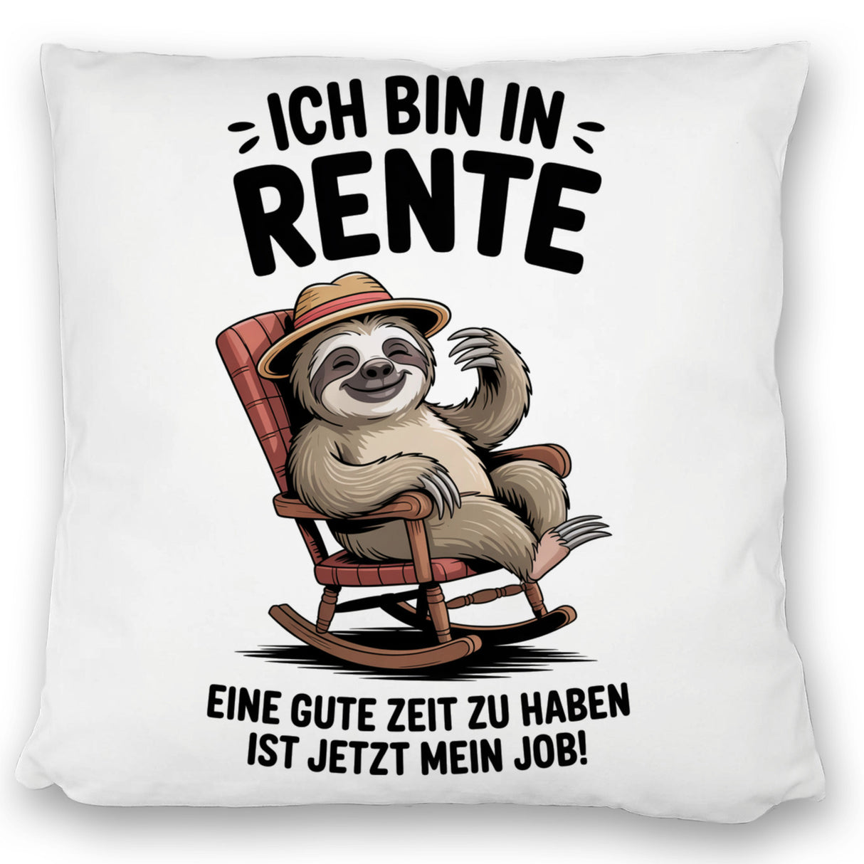 Faultier Ruhestand Kissen für Rentner