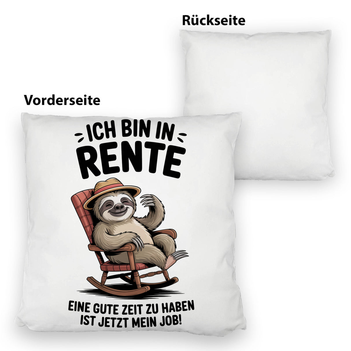 Faultier Ruhestand Kissen für Rentner