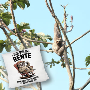 Faultier Ruhestand Kissen für Rentner