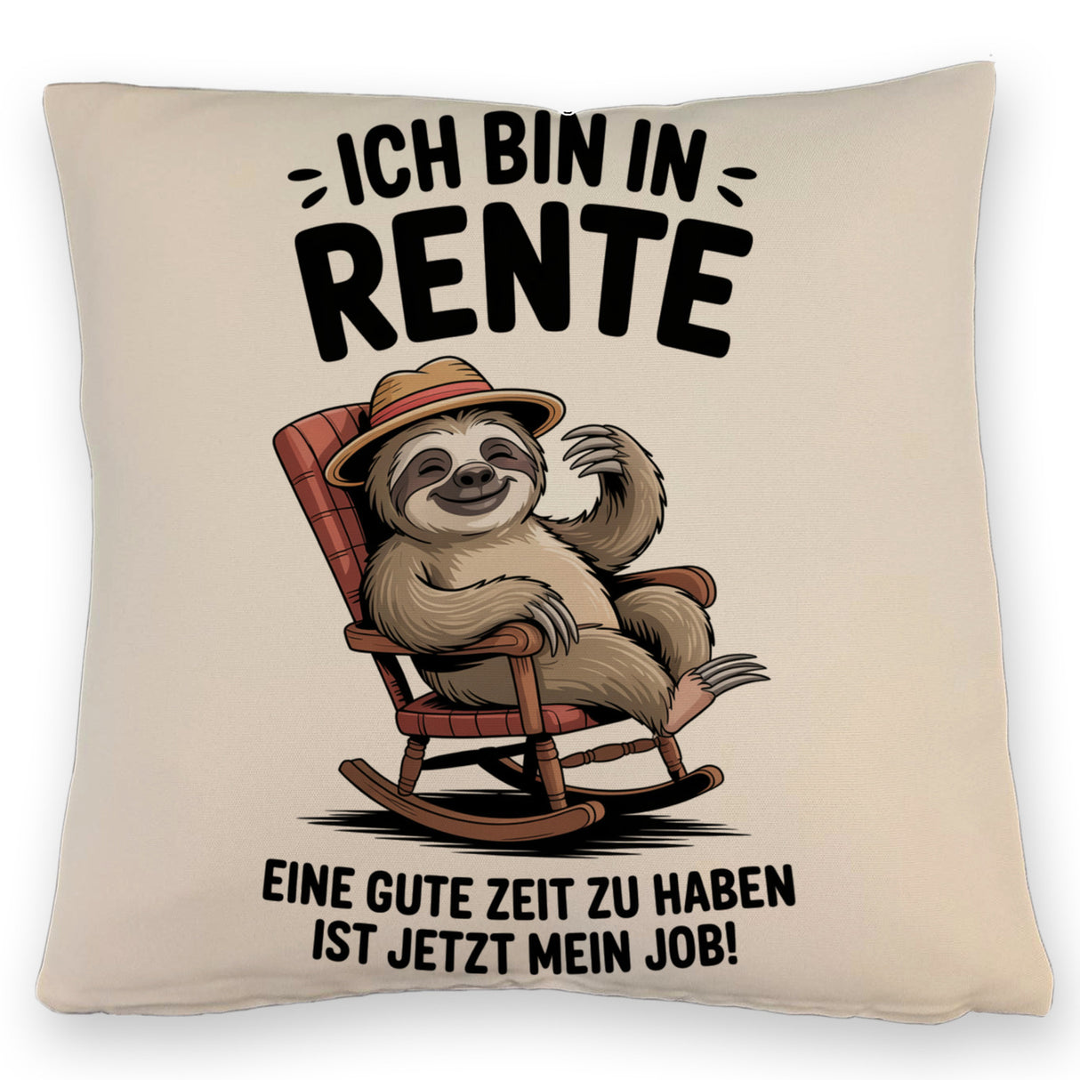 Faultier Ruhestand Kissen für Rentner