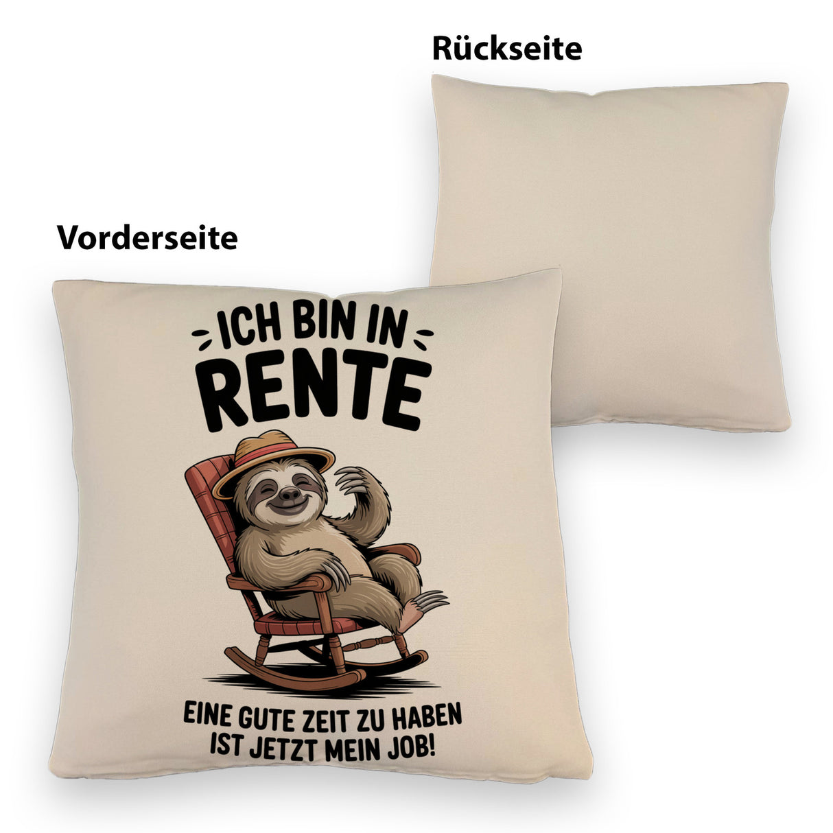 Faultier Ruhestand Kissen für Rentner