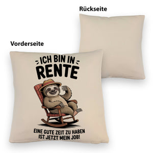 Faultier Ruhestand Kissen für Rentner