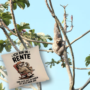 Faultier Ruhestand Kissen für Rentner