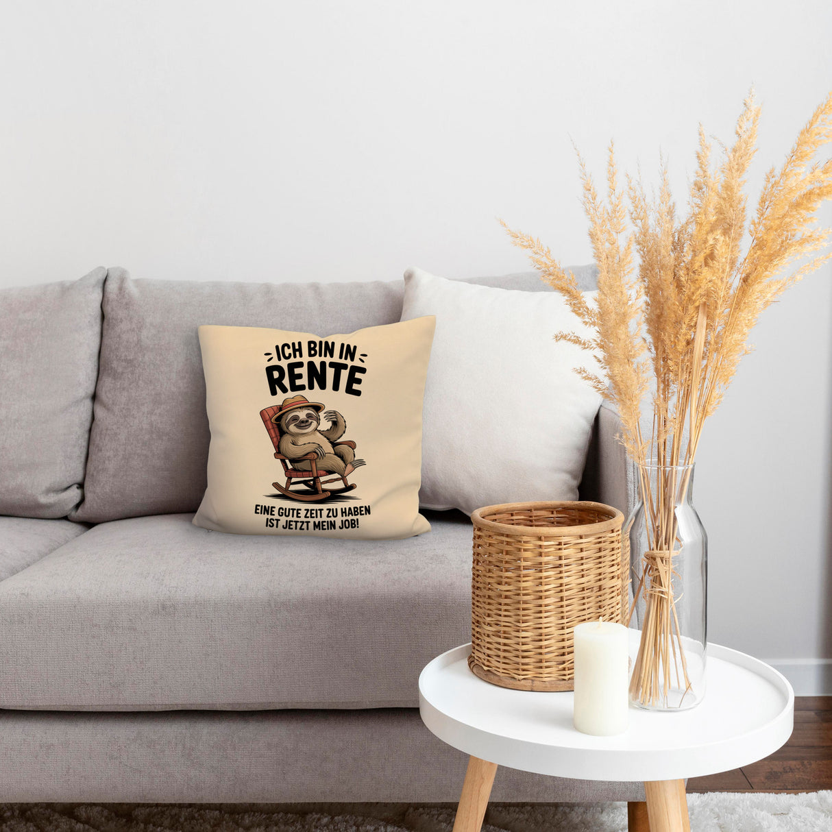 Faultier Ruhestand Kissen für Rentner