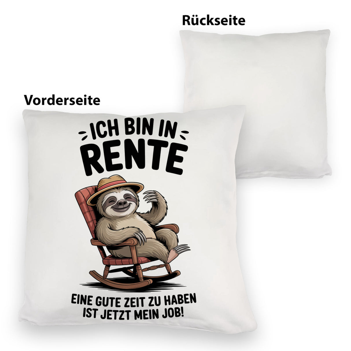 Faultier Ruhestand Kissen für Rentner
