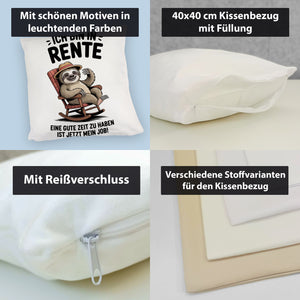 Faultier Ruhestand Kissen für Rentner
