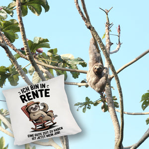 Faultier Ruhestand Kissen für Rentner