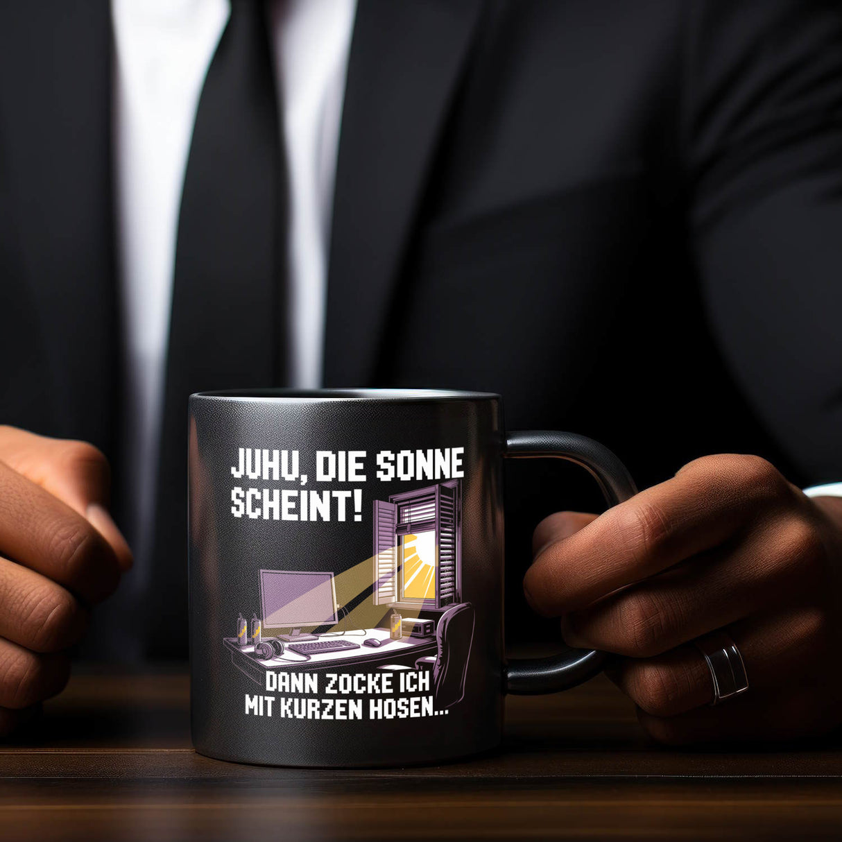 Zocker Tasse - die Sonne scheint! Dann zocke ich mit kurzen Hosen…