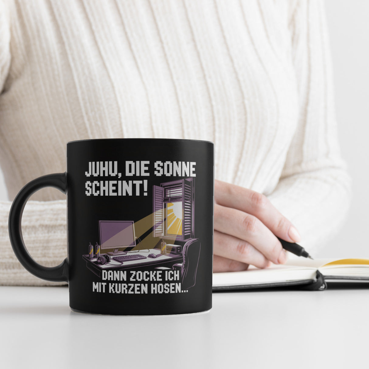 Zocker Tasse - die Sonne scheint! Dann zocke ich mit kurzen Hosen…