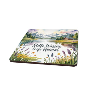 Allgäu Bergsee 6er Set Untersetzer aus Holz - Stille Wasser, tiefe Heimat