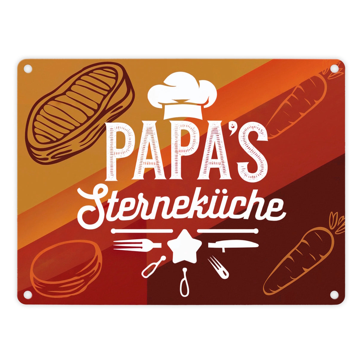 Papas Sterneküche Metallschild in 15x20 cm für Hobbyköche