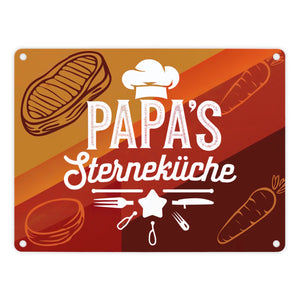 Papas Sterneküche Metallschild in 15x20 cm für Hobbyköche
